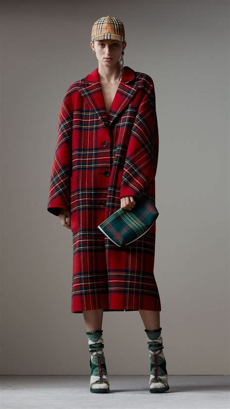 burberry red tartan coat|previous plaid Burberry campaign.